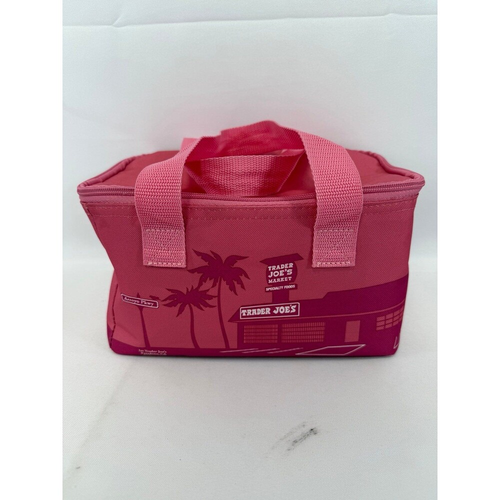 Trader Joe's Mini Insulated Cooler Tote Bag Lunch Bag Pink